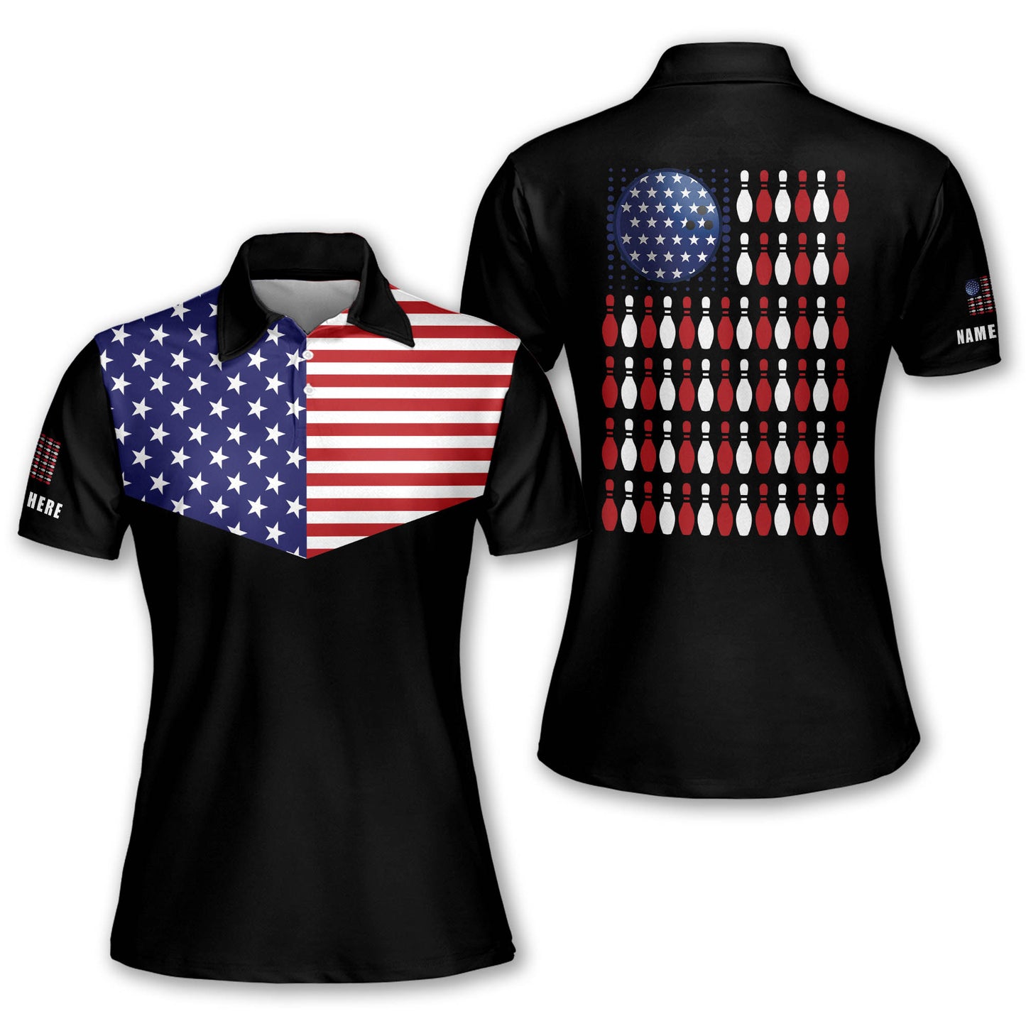 Custom American Bowling Shirts Women BW0115