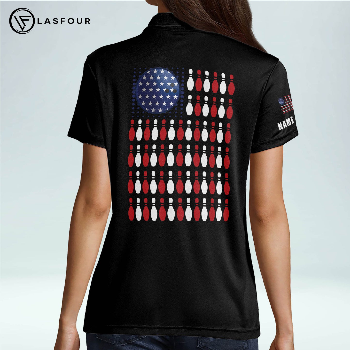 Custom American Bowling Shirts Women BW0115