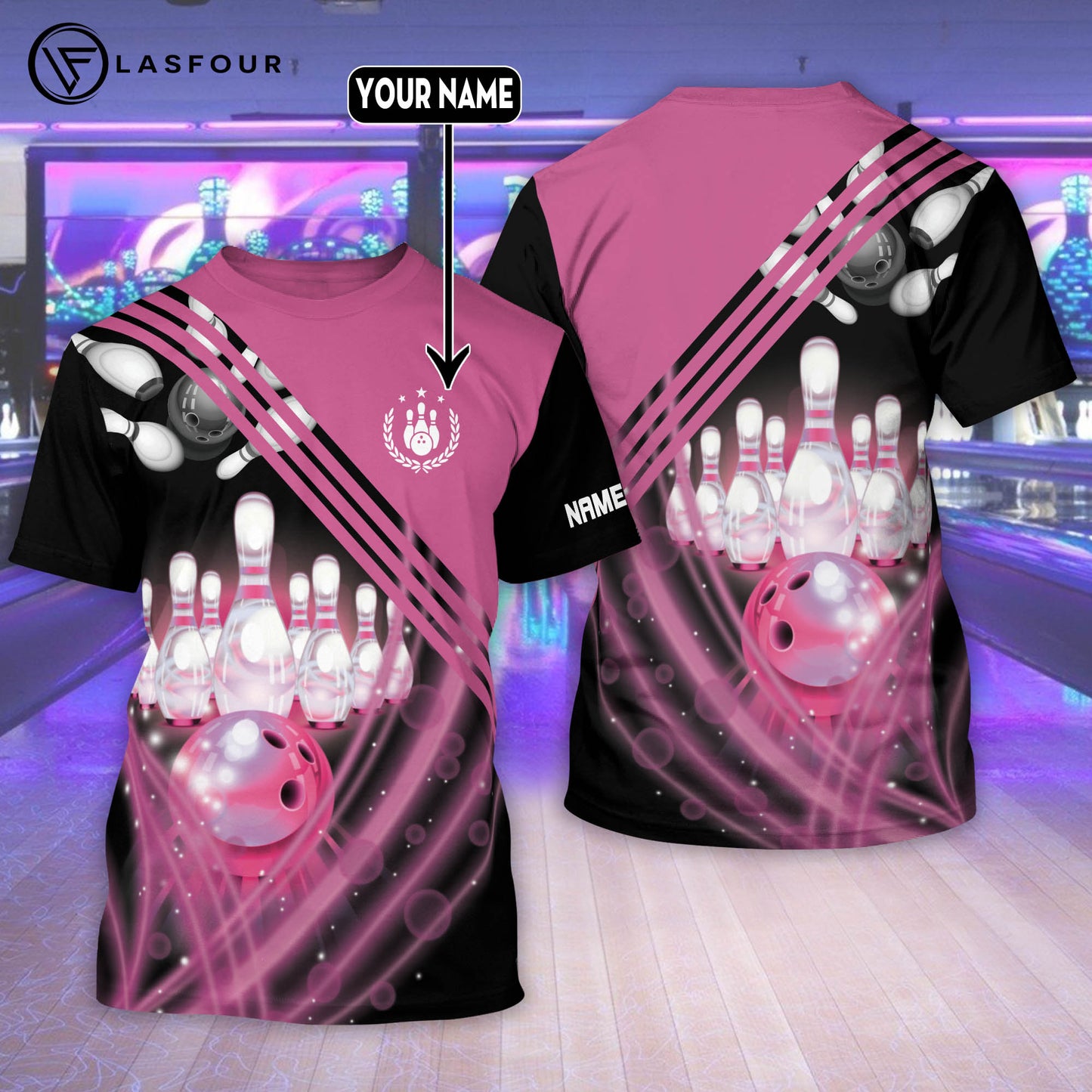 Custom 3D Bowling TShirts for Women BWT0003