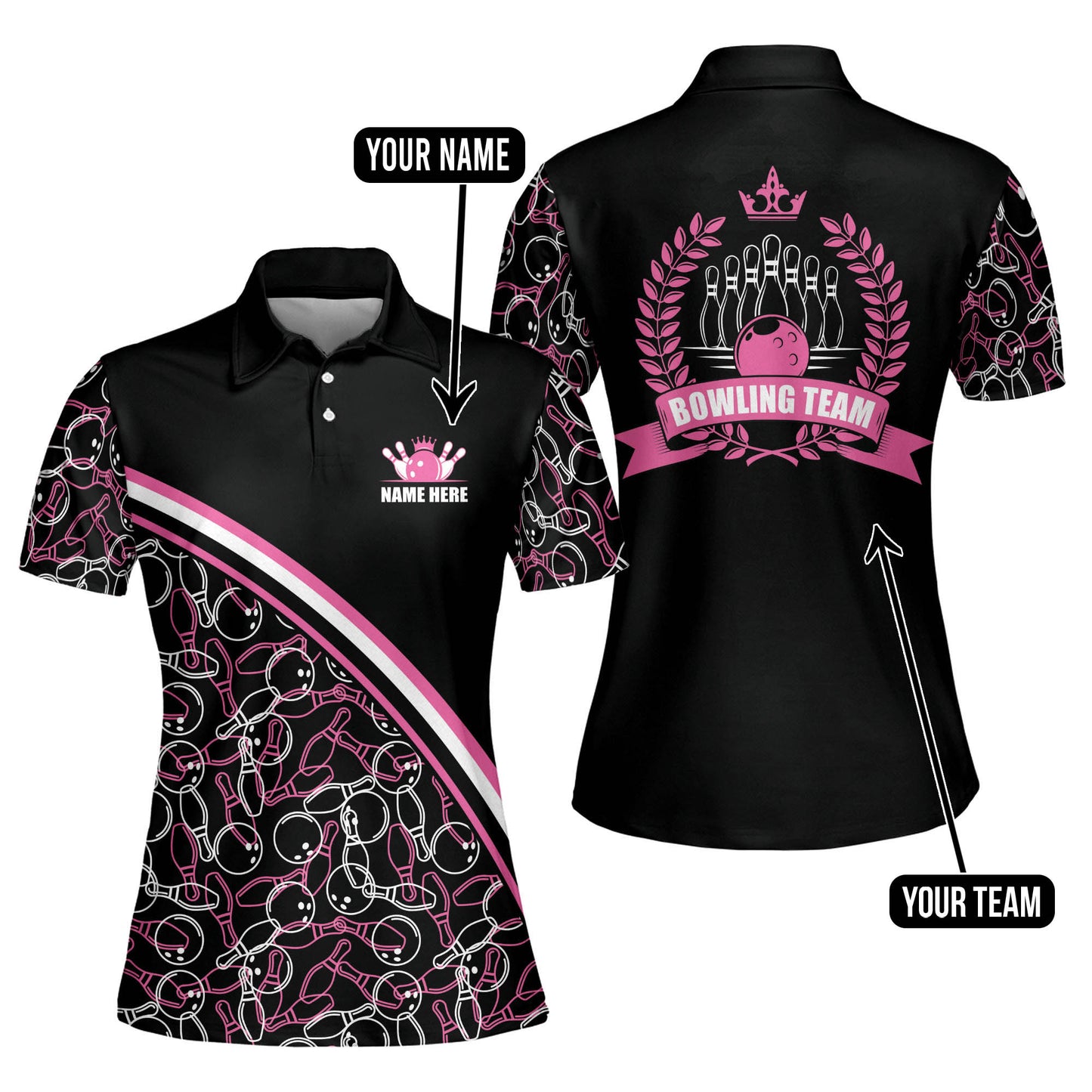 Custom Womens Bowling Shirt Pattern BW0053