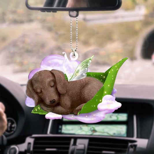 Dachshund-Sleep On Fallen Leaves-Two Sided Ornament OO0509