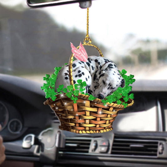 Dalmatian Dog Sleeping Lucky Fairy Two Sided Ornament, Car Hanging Mirror Ornaments OO0262