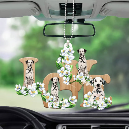 Dalmatian Love Flowers Dog Lover Best Hanging Ornament For Auto Car OO0902