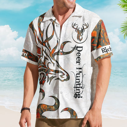 Deer Hunting Camo Realtree Custom Name Tactical Aloha Shirts - Custom Hawaiian Shirts HA0105