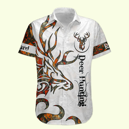 Deer Hunting Camo Realtree Custom Name Tactical Aloha Shirts - Custom Hawaiian Shirts HA0105