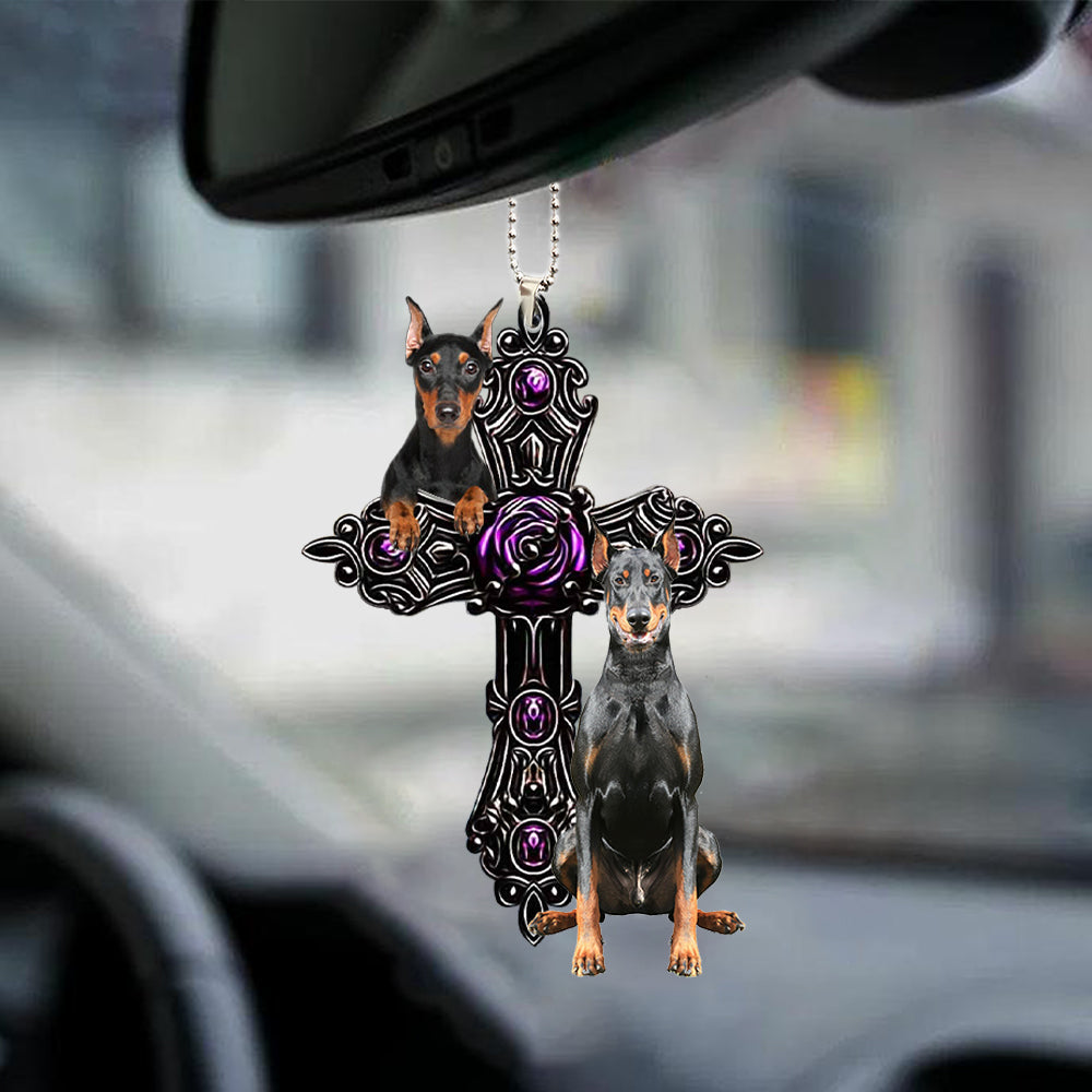 Doberman Pray For God Car Hanging Ornament Dog Pray For God Ornament Lasfour OO0728