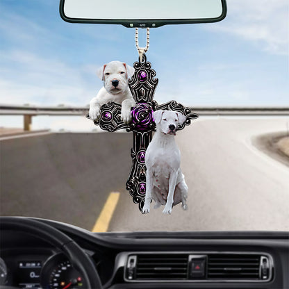 Dogo Argentino Pray For God Car Hanging Ornament Dog Pray For God Ornament Lasfour OO0756