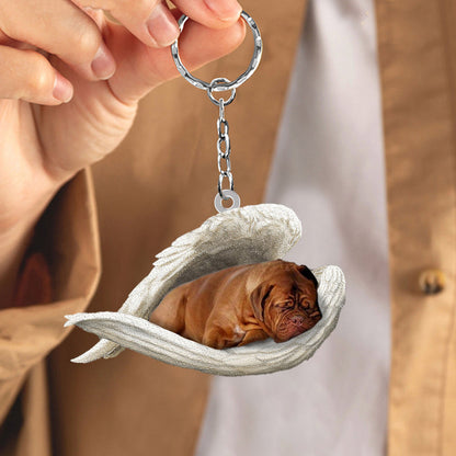 Dogue De Bordeaux Sleeping Angel Acrylic Keychain Dog Sleeping keychain SO0345