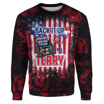 Independence Day Back Up Terry American 3D All Over Print Shirt Hoodie TO0139