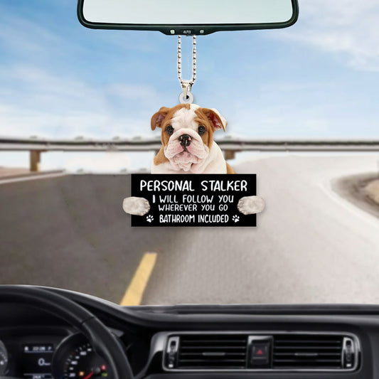 English Bulldog Ornament Personal Stalker Car Hanging Mirror Ornament OO1026