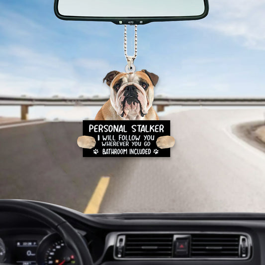 English Bulldog Personal Stalker Car Hanging Ornament OO1027