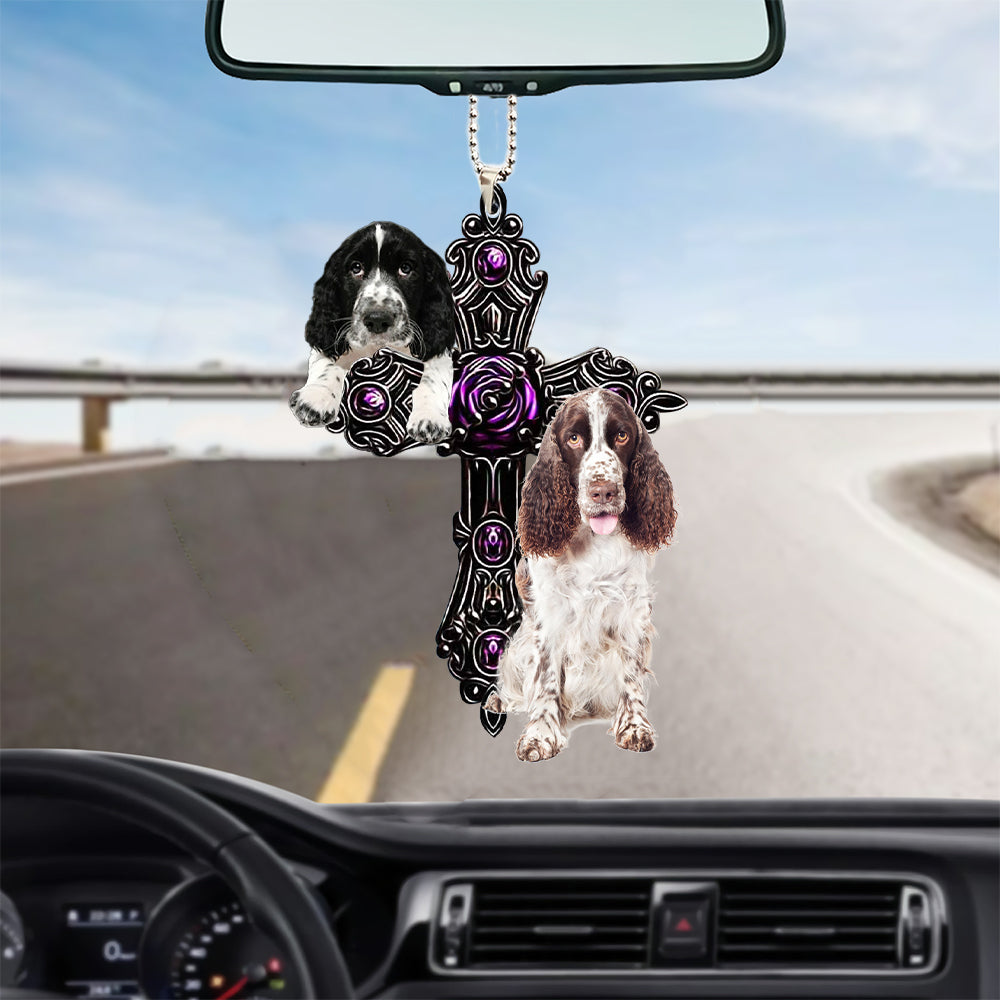 English Springer Spaniel Pray For God Car Hanging Ornament Dog Pray For God Ornament Lasfour OO0740