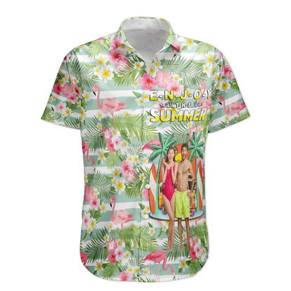 Enjoy The Summer Time - Personalized Photo Hawaiian Shirt HA0129