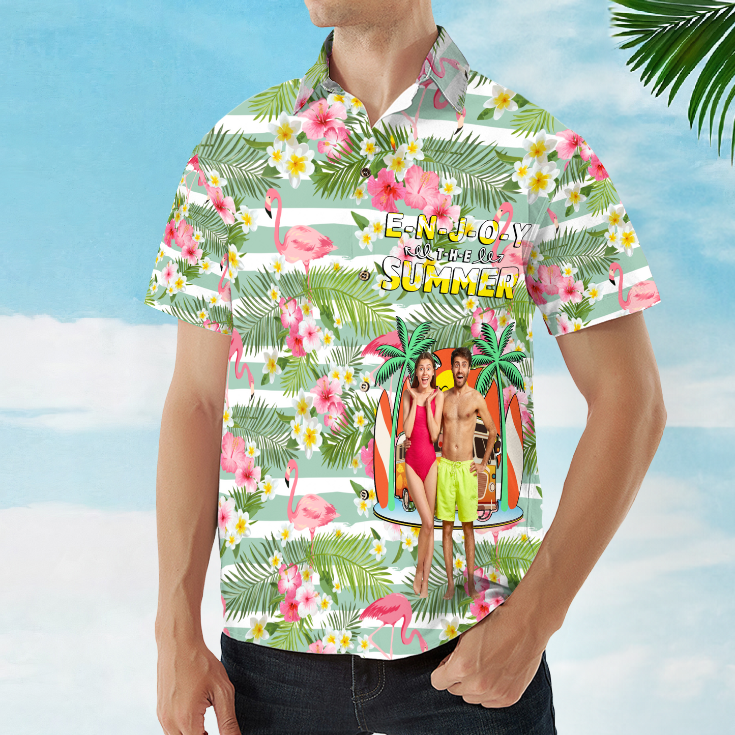 Enjoy The Summer Time - Personalized Photo Hawaiian Shirt HA0129