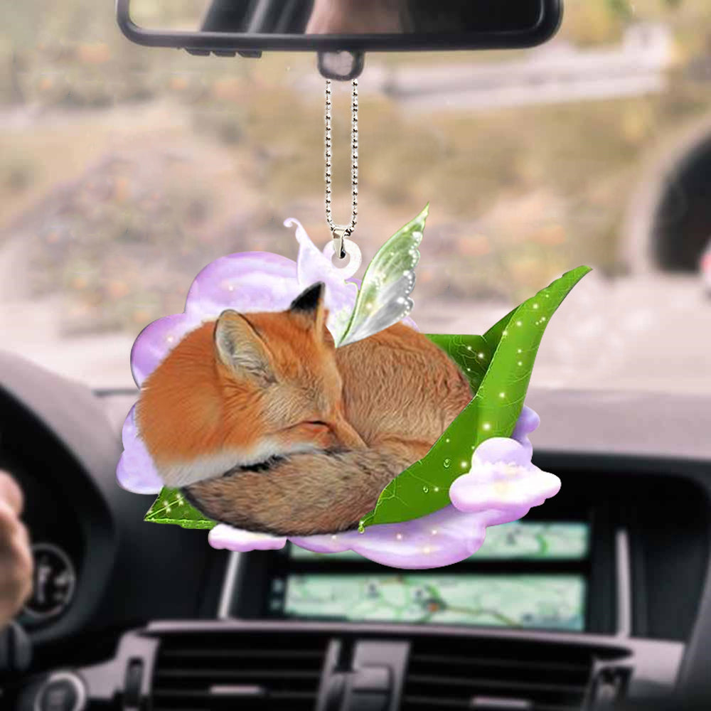 Fox-Sleep On Fallen Leaves-Two Sided Ornament OO0540