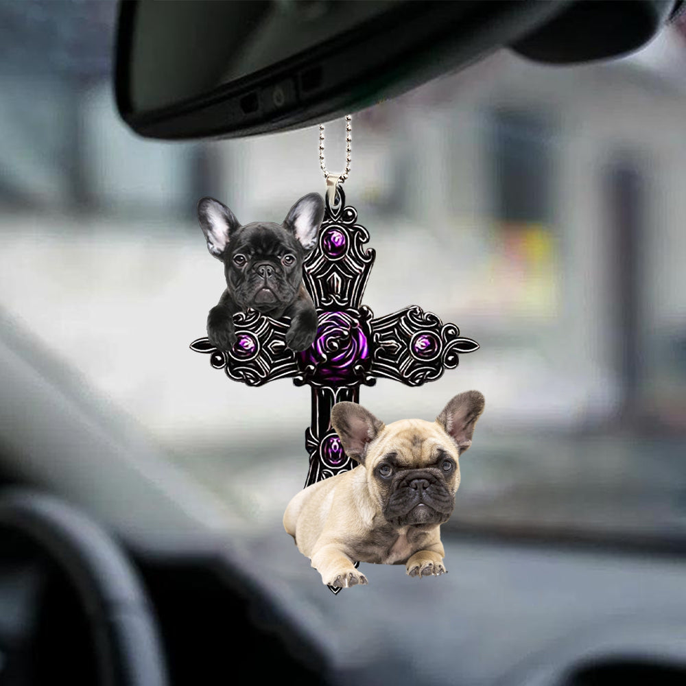 Cool French Bulldog Pray For God Car Hanging Ornament Dog Pray For God Ornament Lasfour OO0704