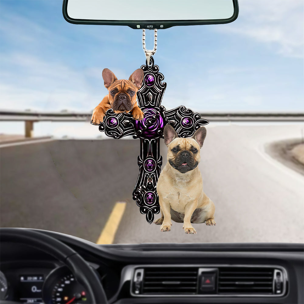 French Bulldog Pray For God Car Hanging Ornament Best Ornaments For Auto Lasfour OO0739