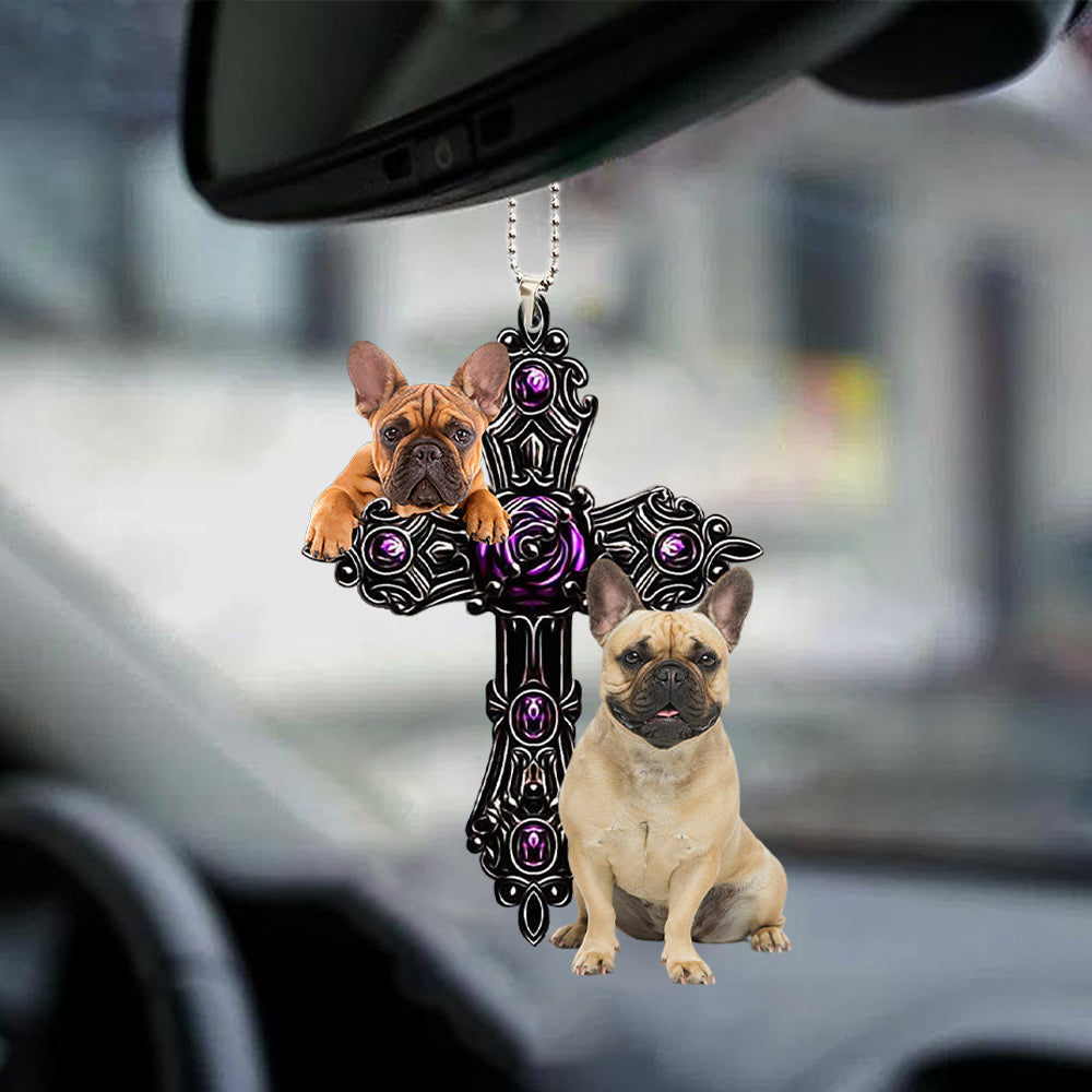 French Bulldog Pray For God Car Hanging Ornament Best Ornaments For Auto Lasfour OO0739