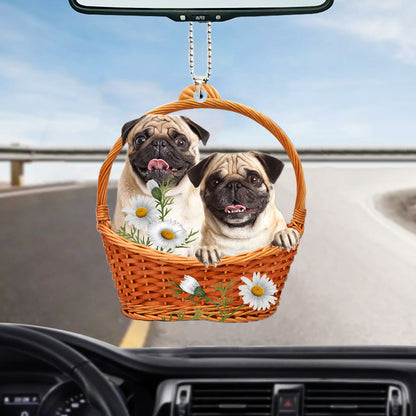 Pug God'S Present Car Hanging Ornament Dog Ornaments Set OO0915