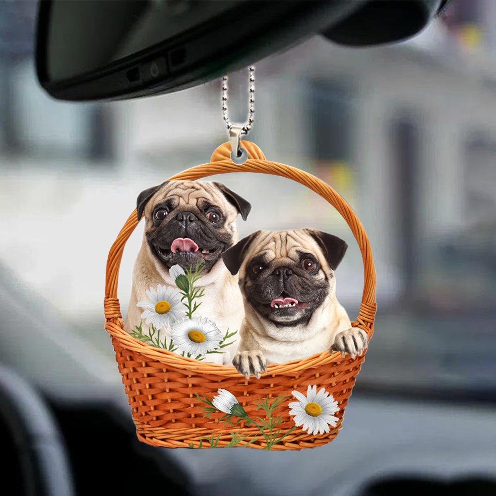 Pug God'S Present Car Hanging Ornament Dog Ornaments Set OO0915