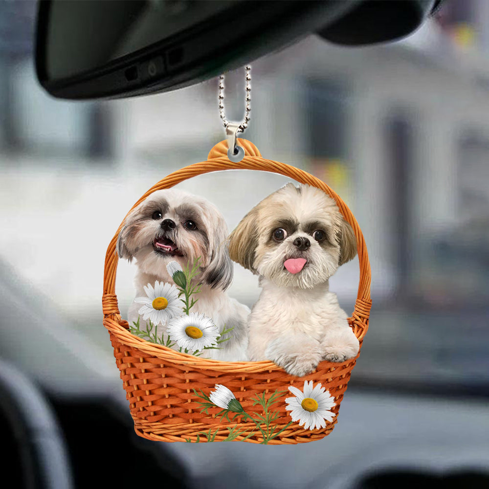 Shih Tzu God'S Present Car Hanging Ornament 2 Sides OO0914