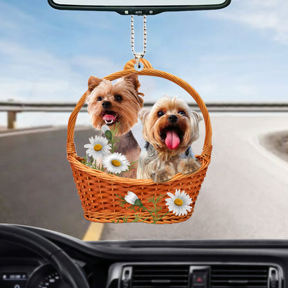 Yorkie Acrylic Ornament Two Sides God'S Present Car Hanging Ornament OO0913