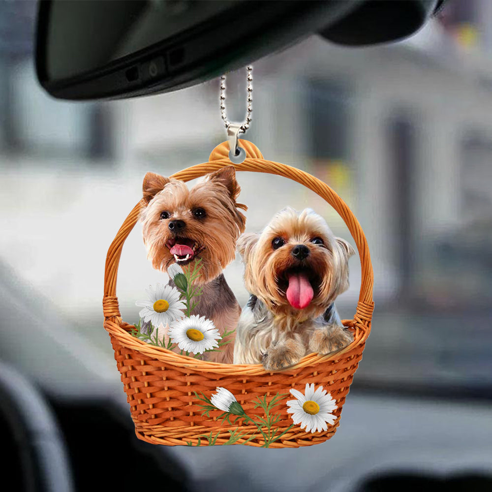 Yorkie Acrylic Ornament Two Sides God'S Present Car Hanging Ornament OO0913