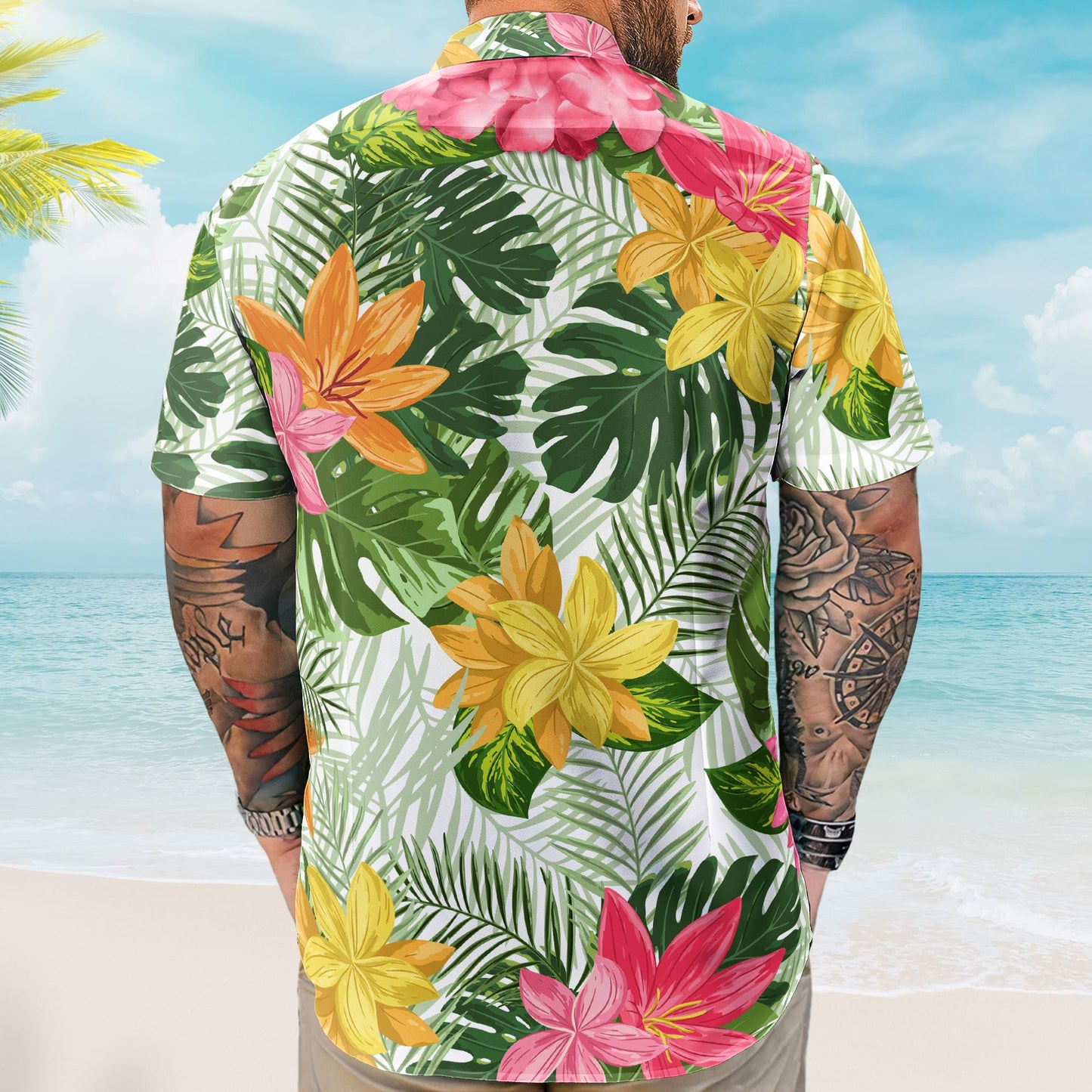 Funny Big Belly Aloha With Tropical Flowers - Custom Hawaiian Shirt HA0084