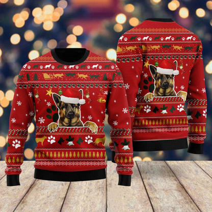 German Shepherd Dog Ugly Christmas Sweater For Men & Women, Gift for Dog Lovers SO1129