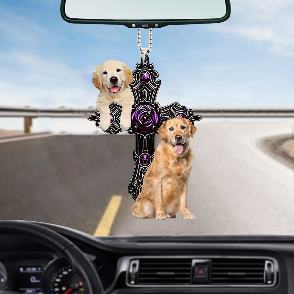 Golden Retriever Pray For God Car Hanging Ornament Dog Pray For God Ornament Lasfour OO0715