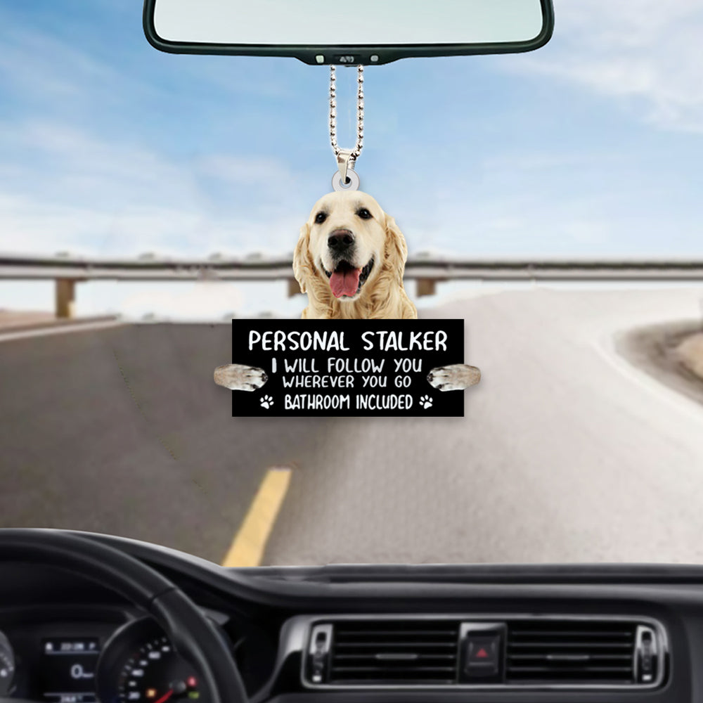 Golden Retriever Cute Ornament Personal Stalker Car Hanging Ornament OO1019