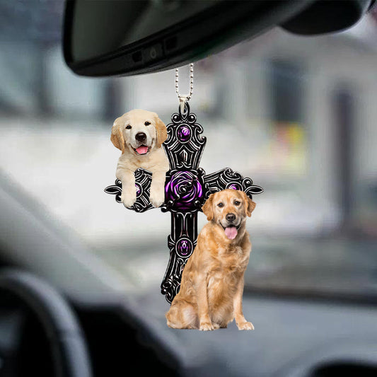 Golden Retriever Pray For God Car Hanging Ornament Dog Pray For God Ornament Lasfour OO0715