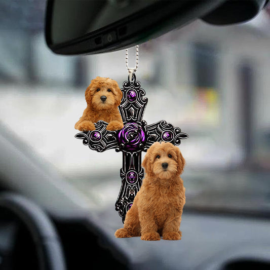 Goldendoodle Pray For God Car Hanging Ornament Dog Pray For God Ornament Lasfour OO0738