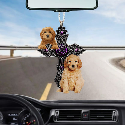 Goldendoodle Pray For God Car Hanging Ornament Lasfour OO0725