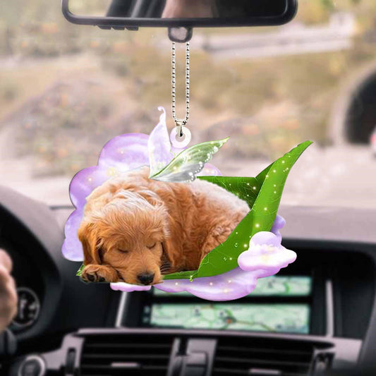 Goldendoodle-Sleep On Fallen Leaves-Two Sided Ornament OO0538