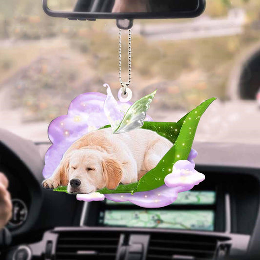 Golden retriever-Sleep On Fallen Leaves-Two Sided Ornament OO0515