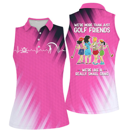 Golf Friends Nice Shot Team Muticolor Sleeveless Women Polo Shirt For Ladies, Golf Shirt SO0591