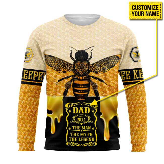 Personalized Beekeeper Dad No 1 The Man The Myth The Legend 3D All Over Printed Shirts, Best Gift For Dad Father TO0133