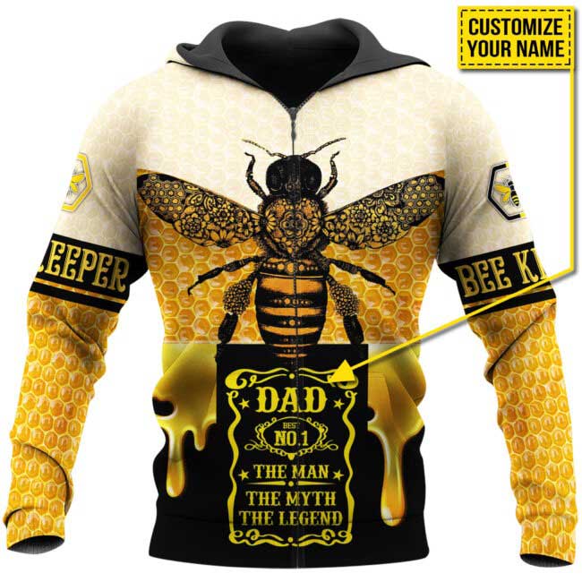 Personalized Beekeeper Dad No 1 The Man The Myth The Legend 3D All Over Printed Shirts, Best Gift For Dad Father TO0133