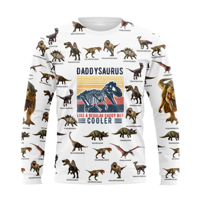 Daddysaurus 3D All Over Printed Shirts 3D Hoodie Daddy Saurus Sublimation Shirt For Dad Father'S Day 3D Shirts TO0120