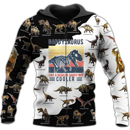 Daddysaurus 3D All Over Printed Shirts 3D Hoodie Daddy Saurus Best Gift For Father Day Sublimation Shirt For Dad TO0117