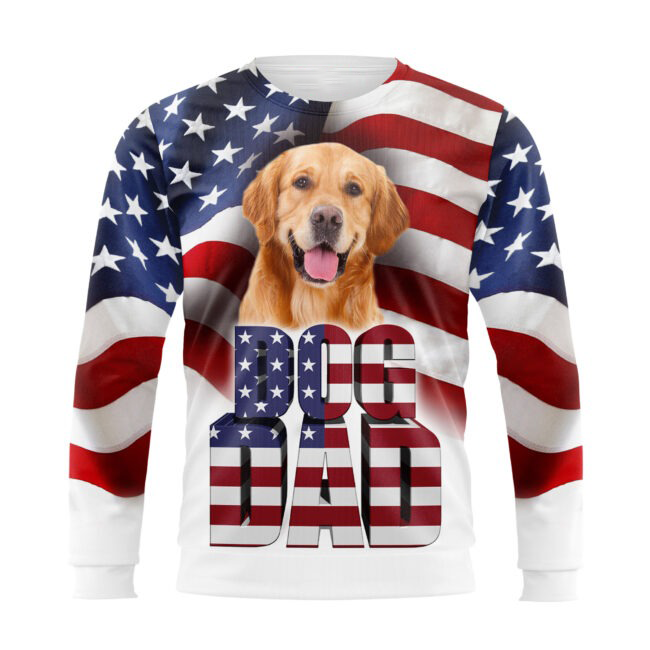 Dog Dad 3D All Over Printed Shirts In Usa Flag Background Father'S Day Gifts For Daddy, Dog Lover Gifts TO0115