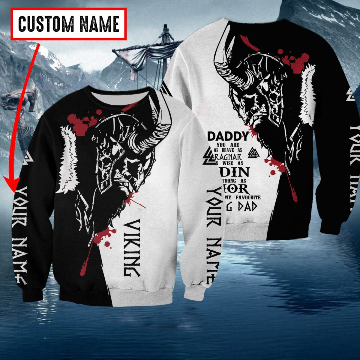 Personalize Vikings Dad 3D All Over Printed Shirts, 3D Dad Hoodie, Viking Dad Father'S Day Gifts TO0129