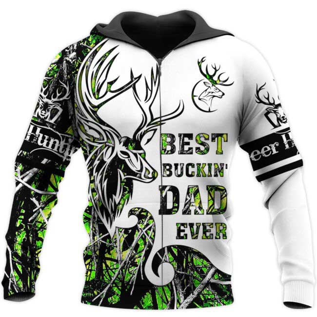 Best Buckin’ Dad Ever 3D All Over Printed Shirts, 3D Hoodie For Hunting Dad, Deer Hunting Dad Clothing TO0124