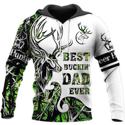 Best Buckin’ Dad Ever 3D All Over Printed Shirts, 3D Hoodie For Hunting Dad, Deer Hunting Dad Clothing TO0124