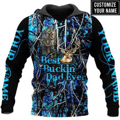 Personalized Dad Hunting 3D Hoodie, Gift For Dad Hunter, Best Buckin’ Dad Ever 3D All Over Printed Shirts For Father Day TO0126