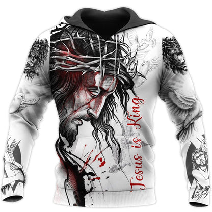 Jesus Is King 3D All Over Print T Shirt, 3D Jesus Hoodie, Jesus Clothings TO0248