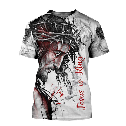 Jesus Is King 3D All Over Print T Shirt, 3D Jesus Hoodie, Jesus Clothings TO0248