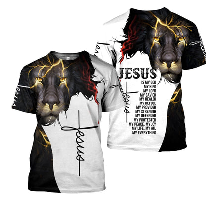 Easter Jesus 3D All Over Printed Shirts, Jesus Is My God Full Printed Hoodie, Lion Jesus 3D Shirts TO0249