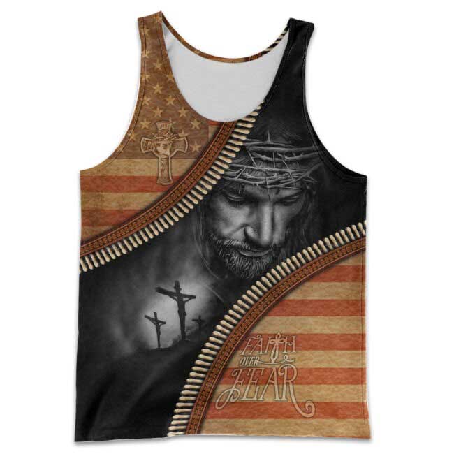 Faith Over Fear 3D All Over Printed Shirts, Christian Jesus 3D Hoodie Sublimation Jesus On Shirts TO0241